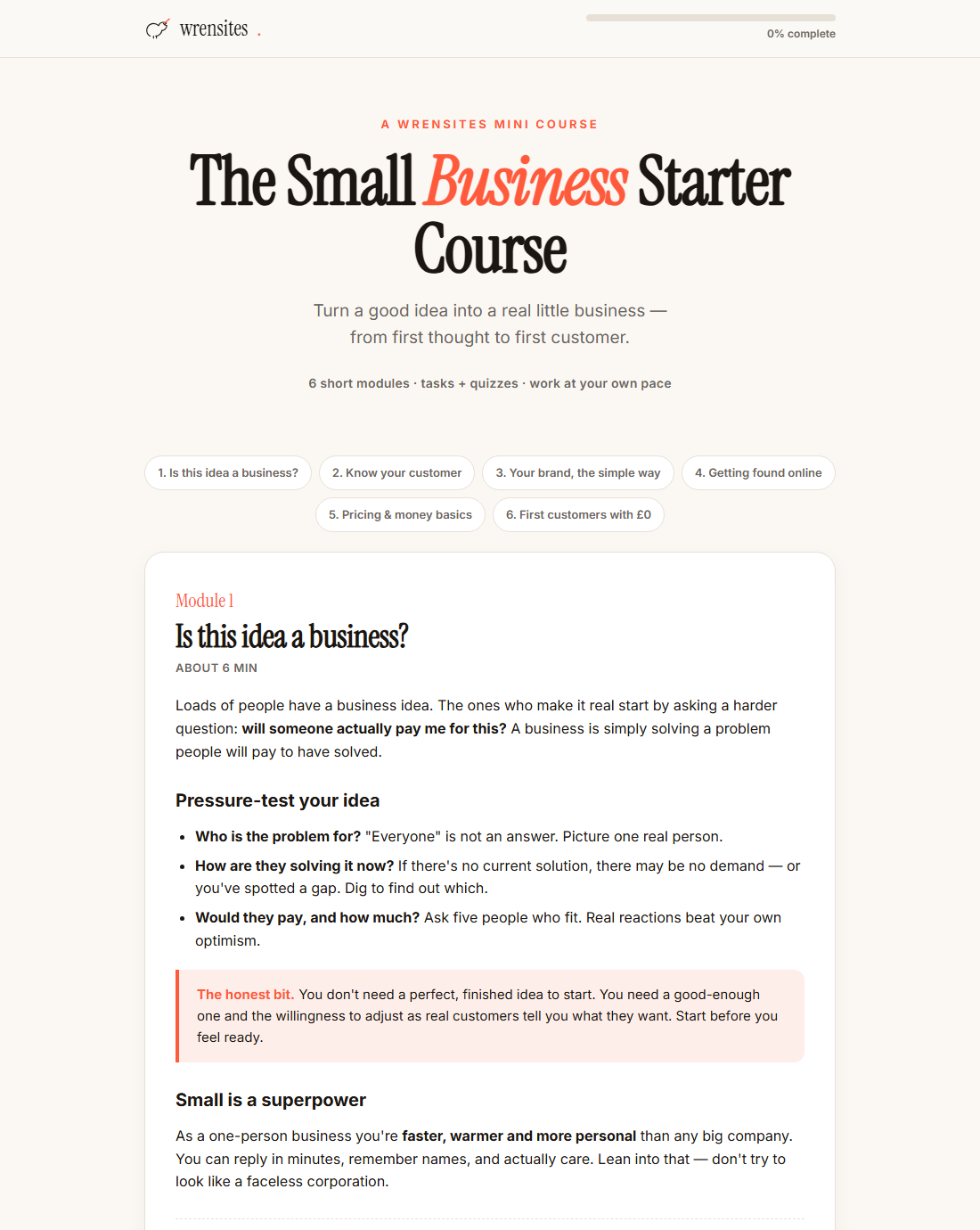 The Small Business Starter Course preview