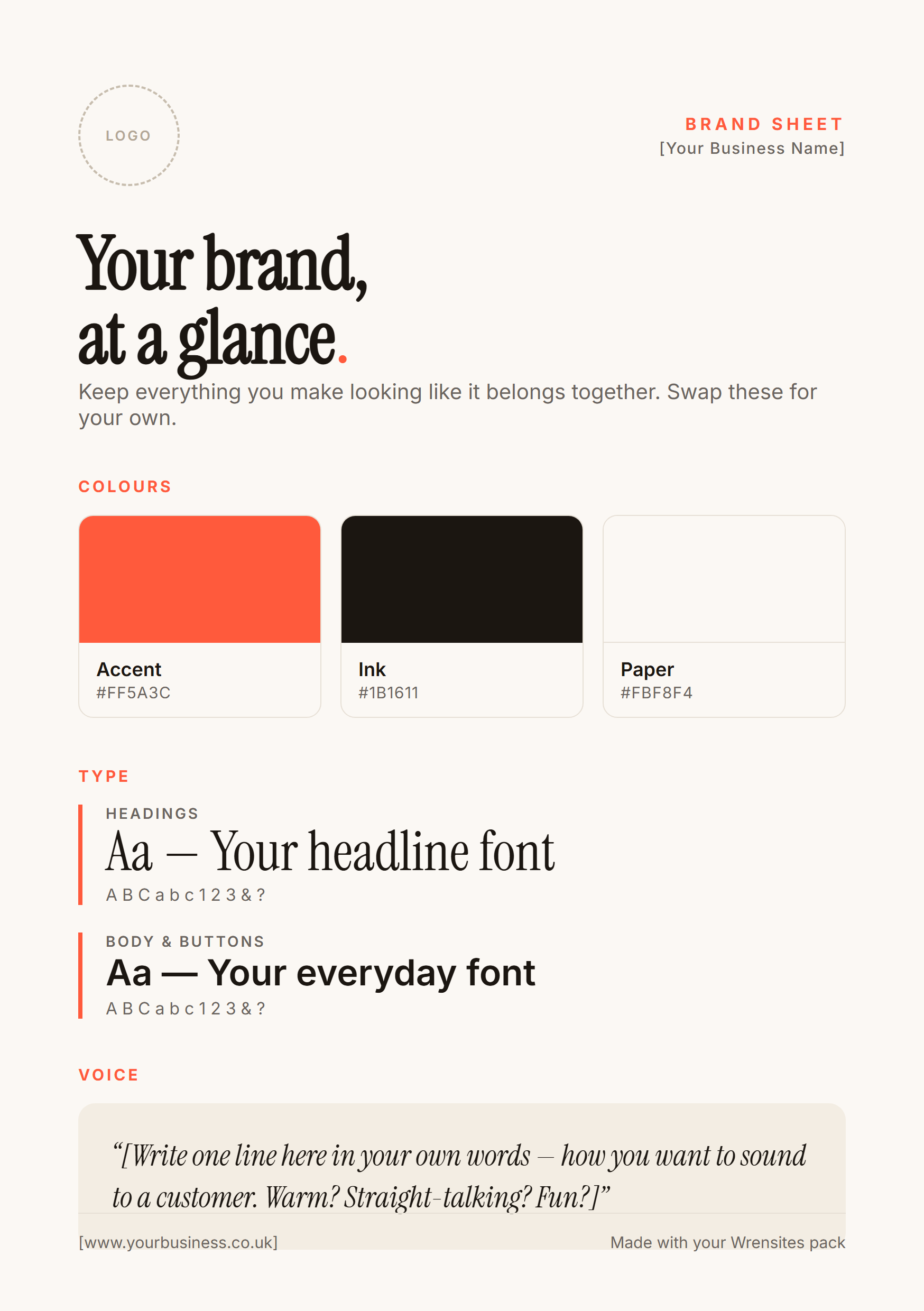 Marketing pack template preview