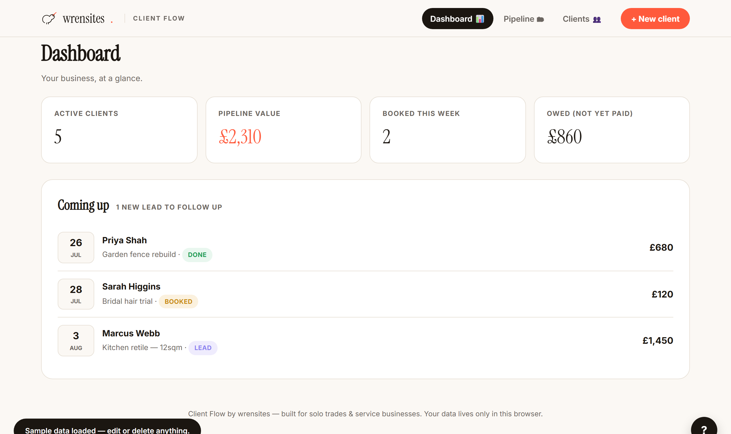 Client Flow preview